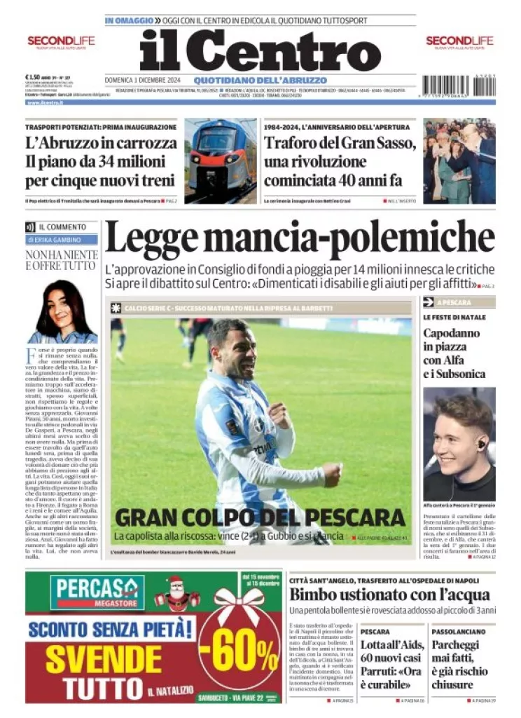 Prima-pagina-il centro-oggi-edizione-del-2024-12-01